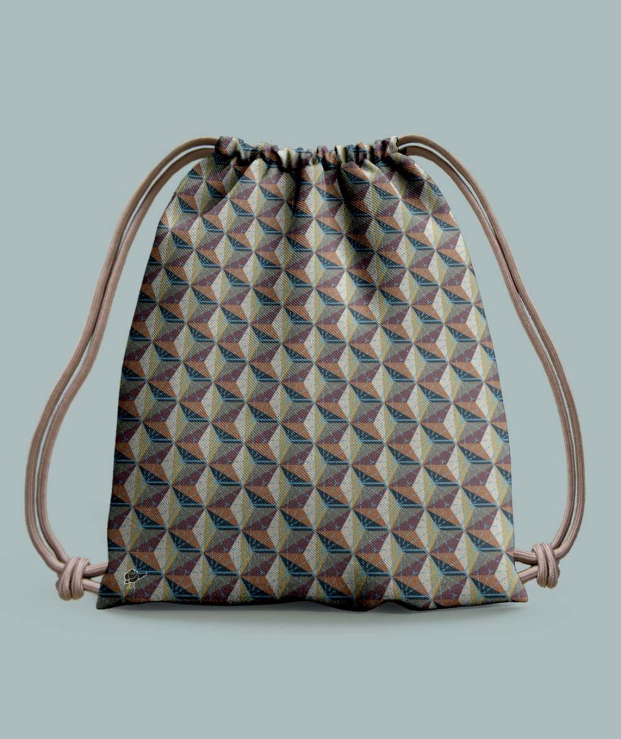 Tula en lona impermeable estampado Hexágonos Tierra